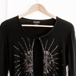 Black Angora Cardigan Sweater Fuzzy 