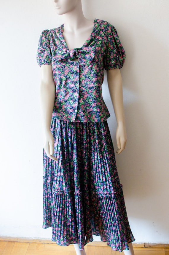 Lucie Linden Blouse and Skirt 2 piece vintage out… - image 3