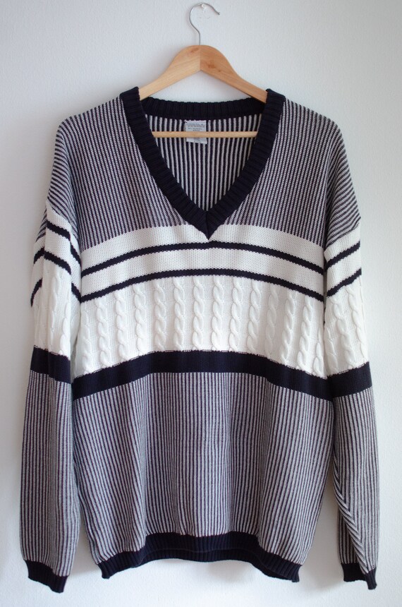 Vintage Cable Knit Fisherman Sweater / Nautical Style… - Gem