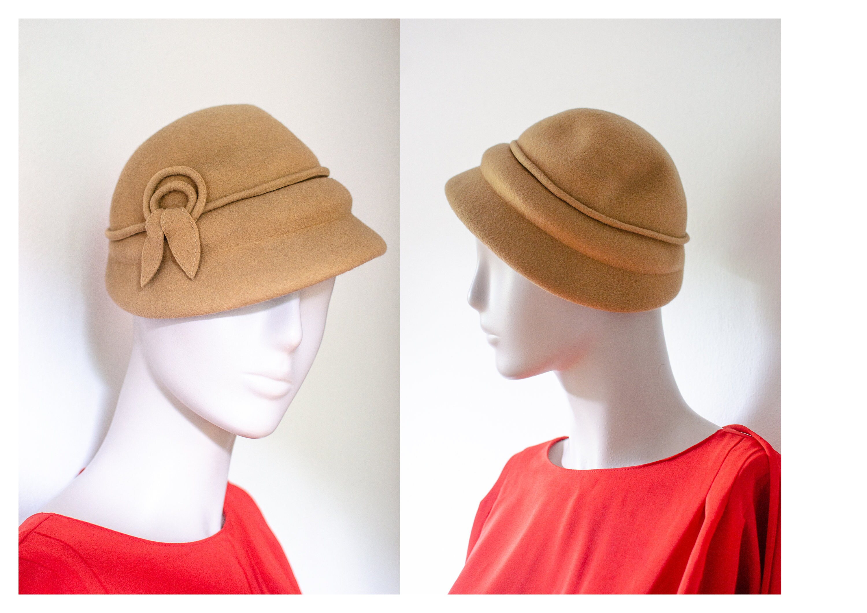Accessories Hats & Caps Formal Hats Cloche Hats Vintage 1960s Cloche hat Brown Gatsby Downtown 1920s Marida Springflex Small 