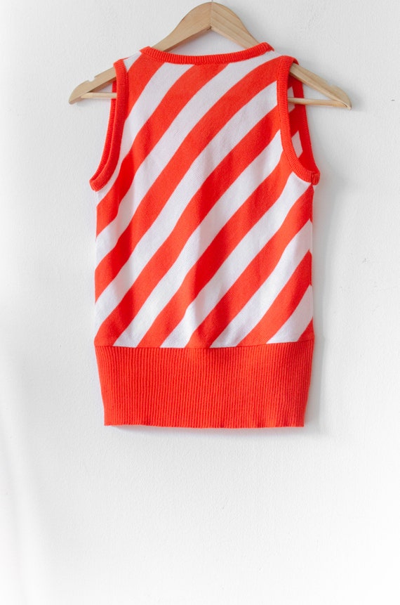 70's 80' Striped Restro Vest / Knit sleeveless sw… - image 5