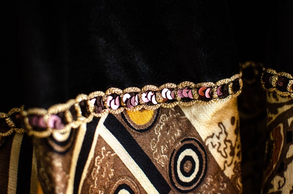 90's Vintage black Velvet Skirt / Turkish Dance S… - image 9