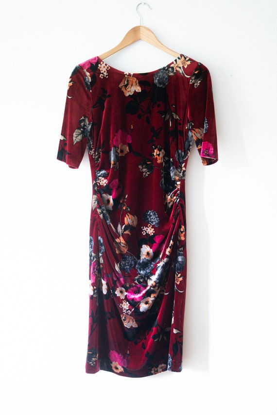 Velvet Midi Dress With Floral Print- Vince Camuto