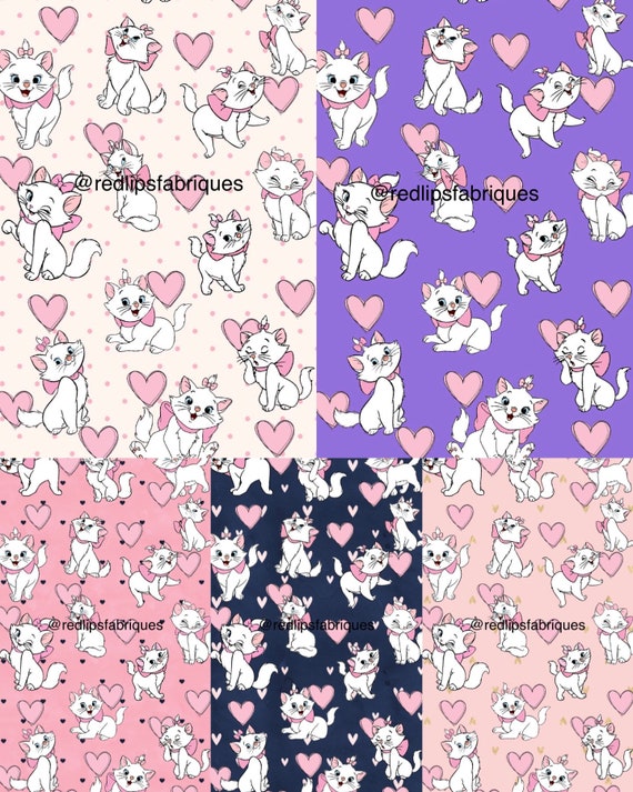 Marie Aristocats Valentines Cotton Fabric Etsy