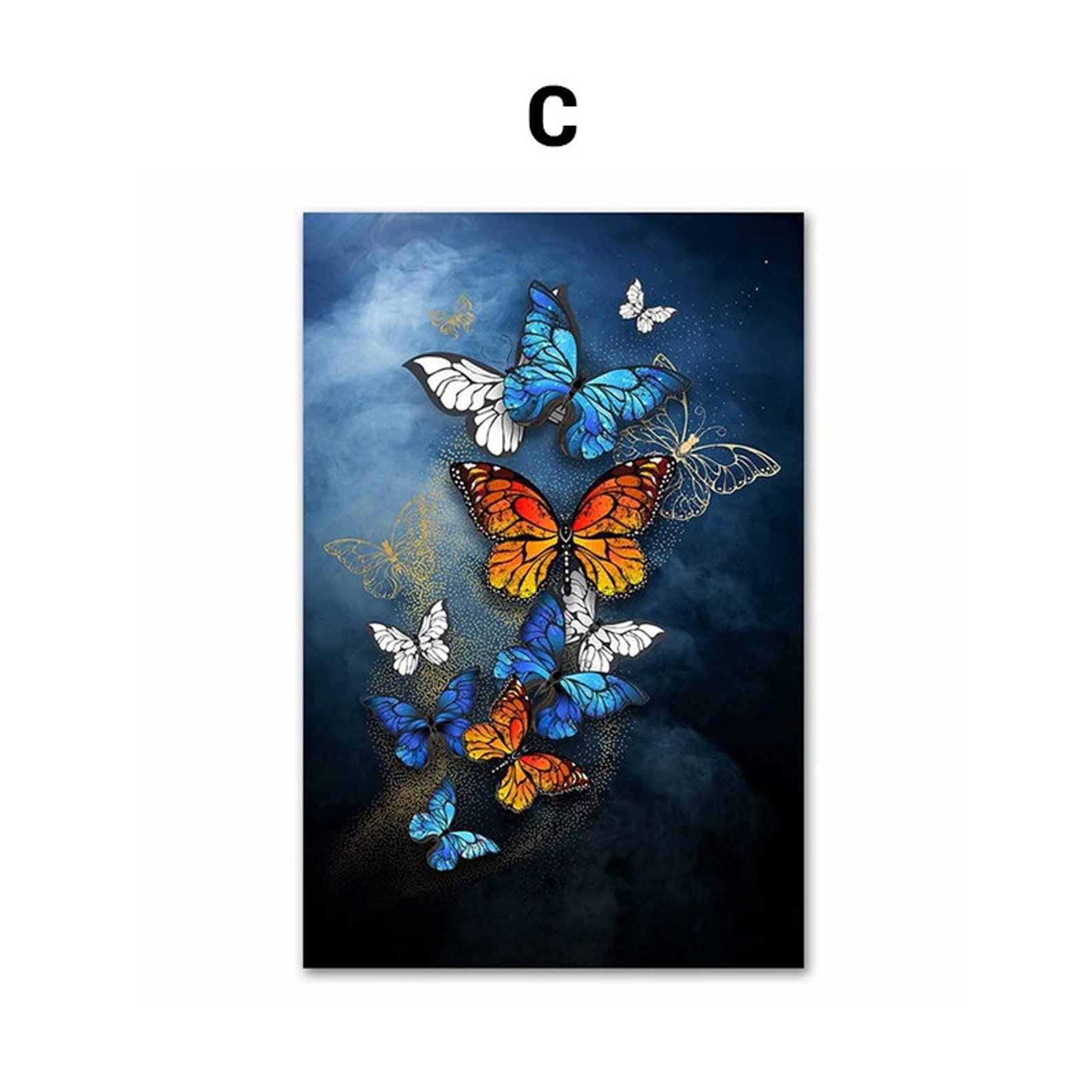 Unique Brilliant Blue Butterfly Canvas Print Etsy