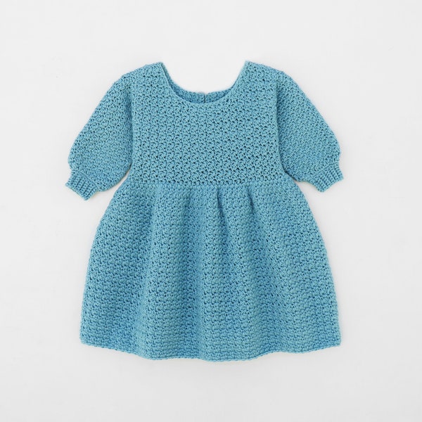 Modèle facile de robe de bébé au crochet, robe au crochet pour enfants, modèle de pull au crochet pour débutants, modèle de jupe de bébé fille au crochet, tailles jusqu'à 8 ans