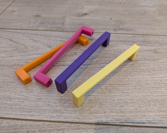 Coloured wardrobe or drawer handles (ideal for Ikea furniture, custom dimensions available)