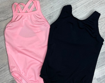 Leotardo de baile negro o rosa/Body/Tumbling/Ropa activa para niños/Disfraz de baile
