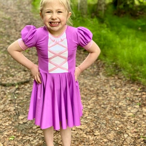 The Frying Pan Princess Disney Inspired Rapunzel Tangled Twirl Dress/ Rapunzel Play Dress/ Rapunzel Cosplay/ Disney Tangled