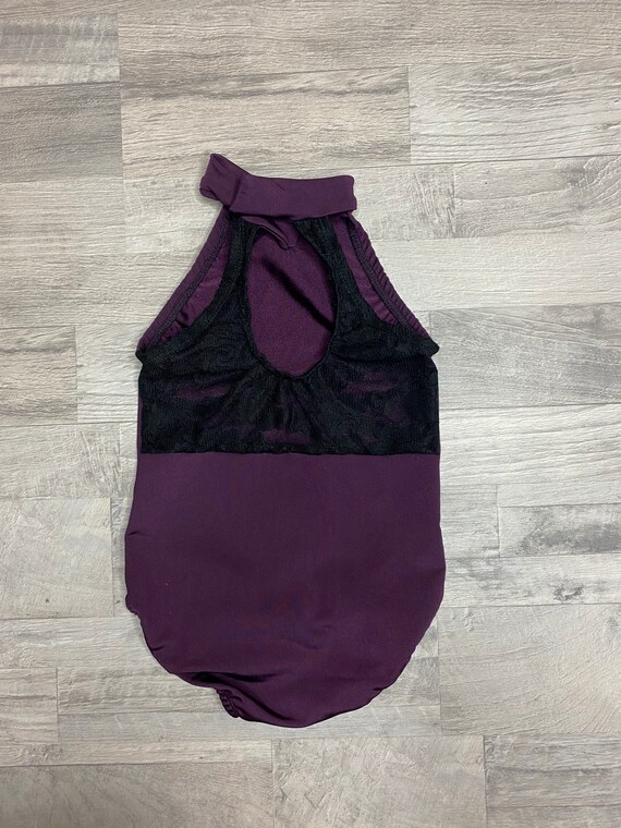 Eggplant and Black Lace Leotard / Tumbling/ Active Wear for Etsy