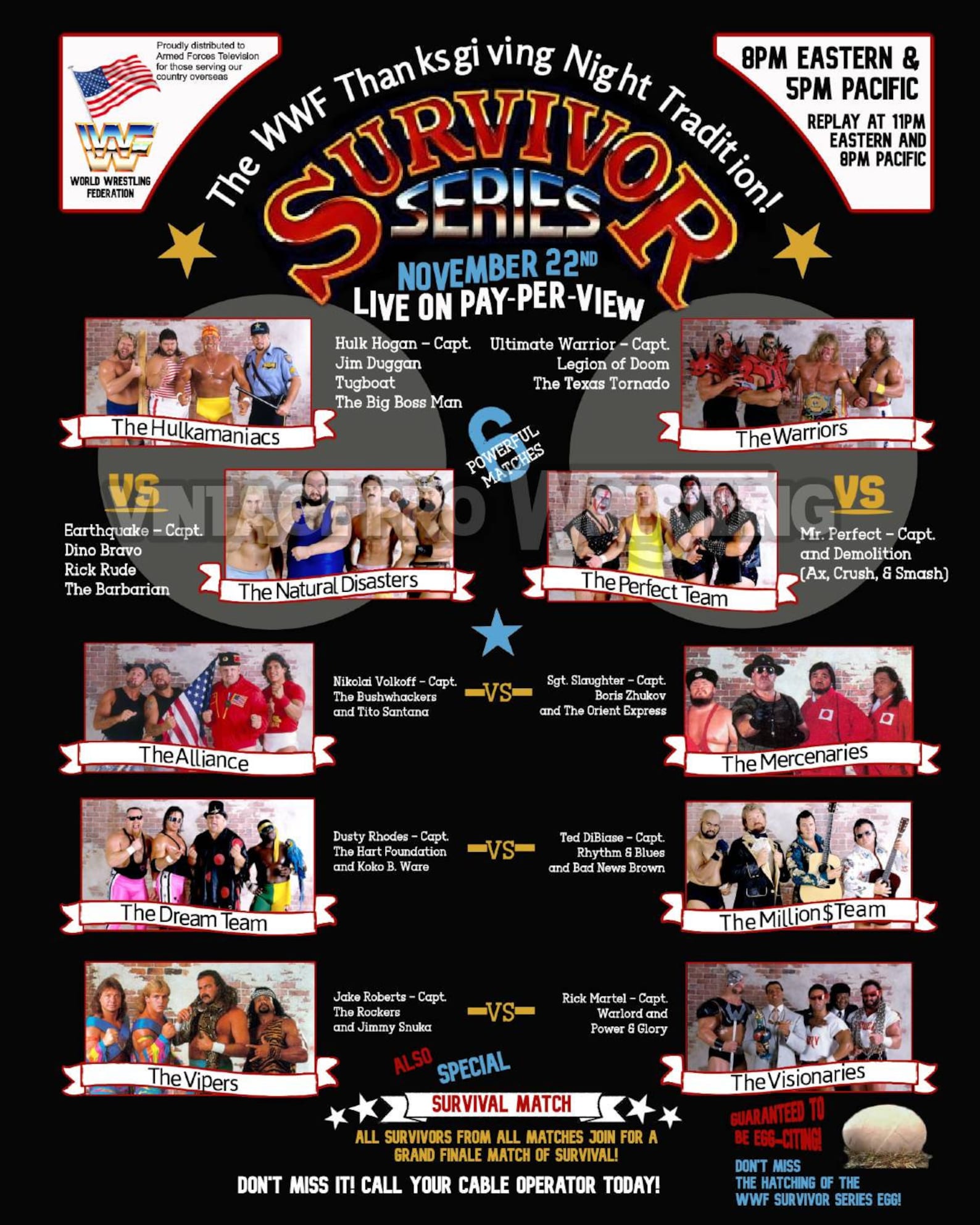 Survivor Series 1990 Poster  Etsy