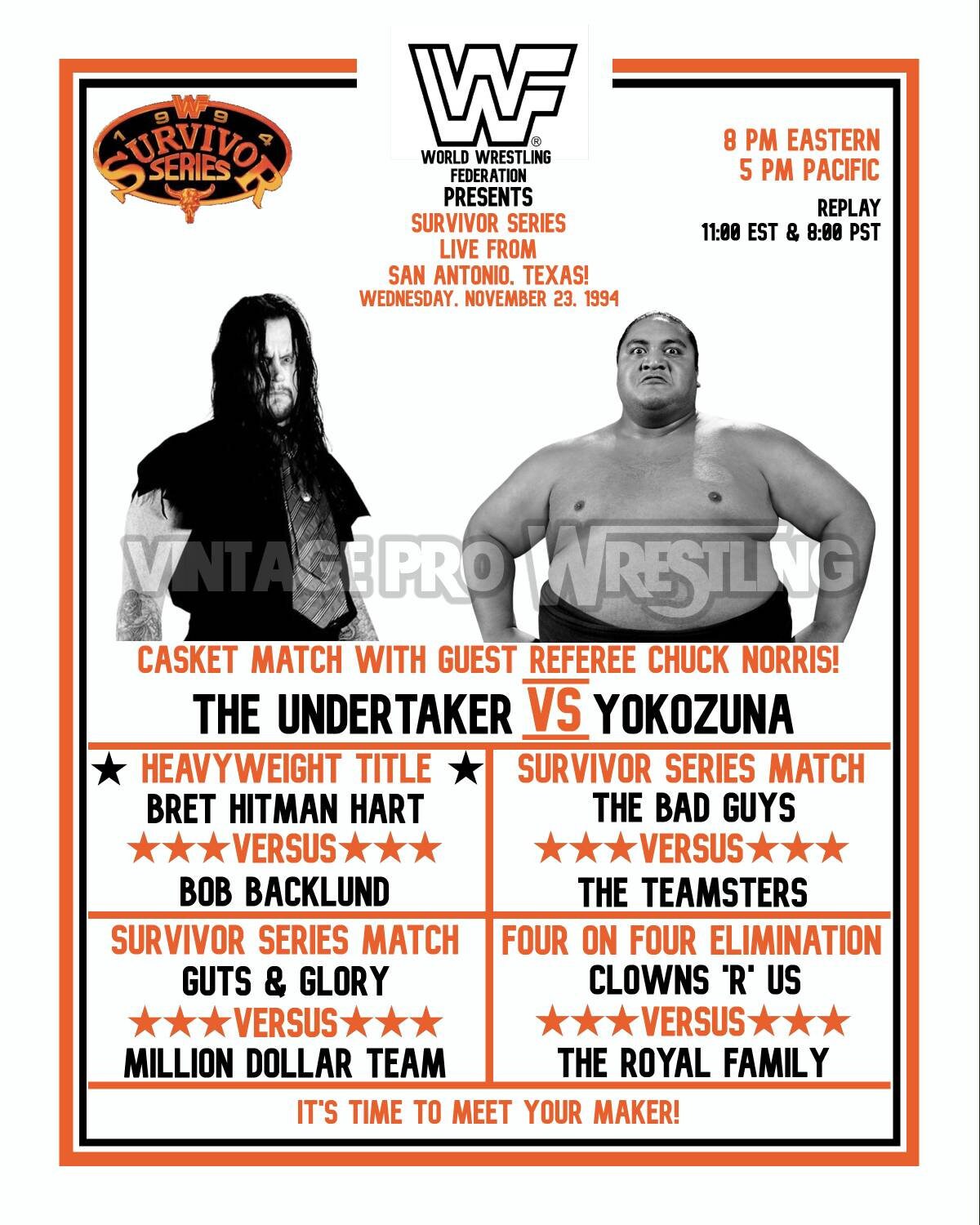 Survivor Series 1994 Poster  Etsy