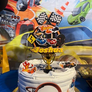 Personalized Hot Wheels Cake Topper: Birthday Party Decorations