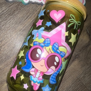 Powerpuff Girls Confetti Cup: 90s Cartoon Inspired Glass Mug