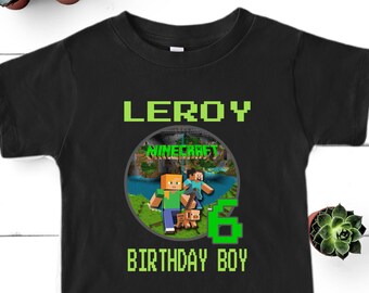 Minecraft Birthday Shirt Etsy