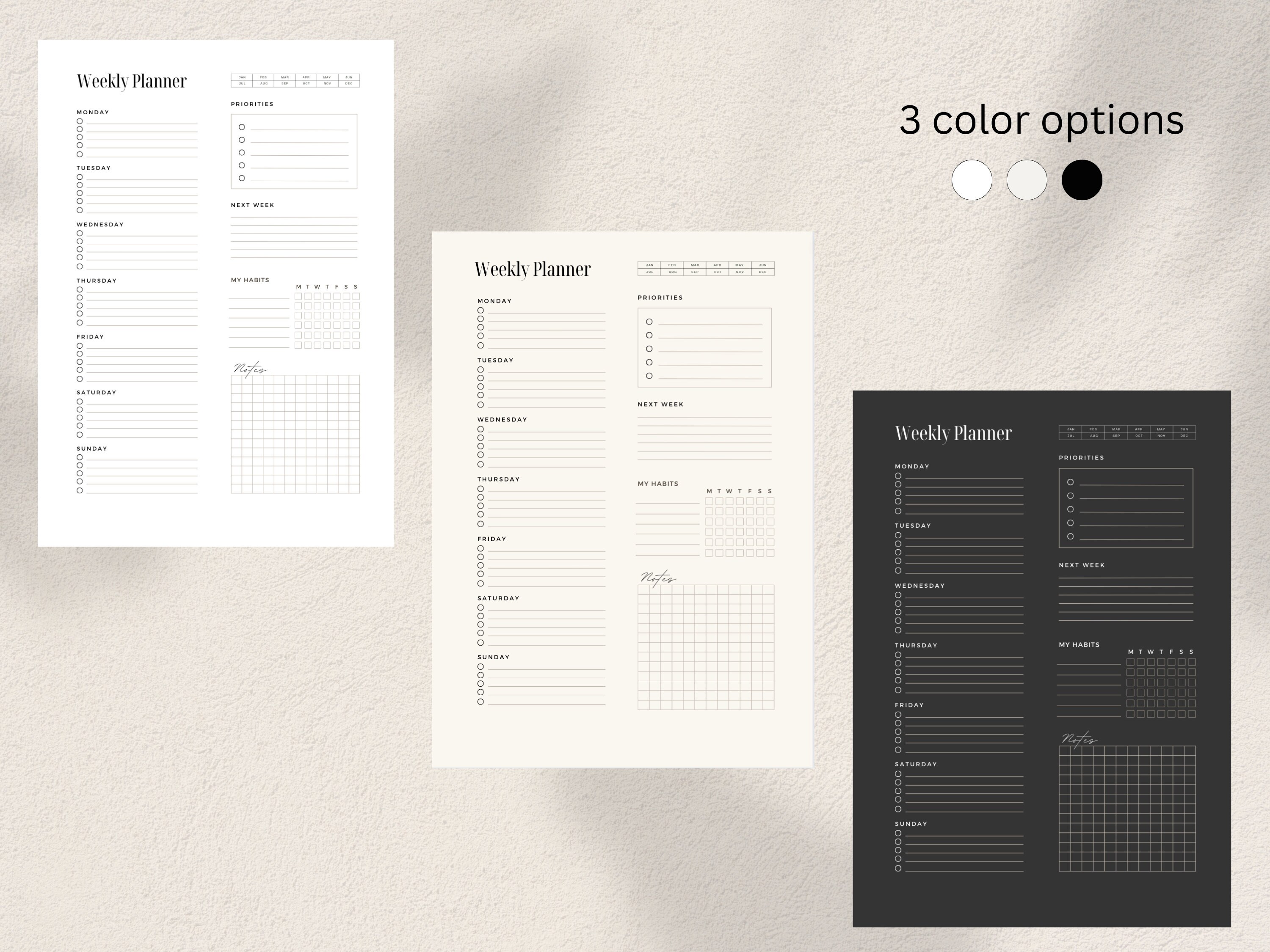 Minimalist Weekly to Do List Planner Goodnotes Digital Download Weekly ...