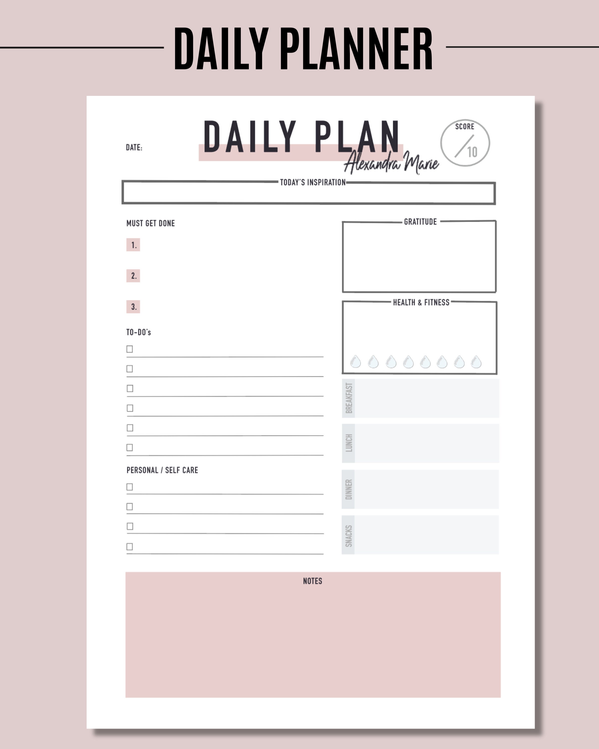 in tegenstelling tot temperen Besmettelijk Personalized Daily Planner Printable Custom Planner - Etsy