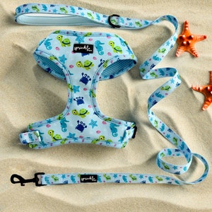 Adjustable Dog Harness and Leash Set - Under the Sea | Modern, Stylish, Cute Designs