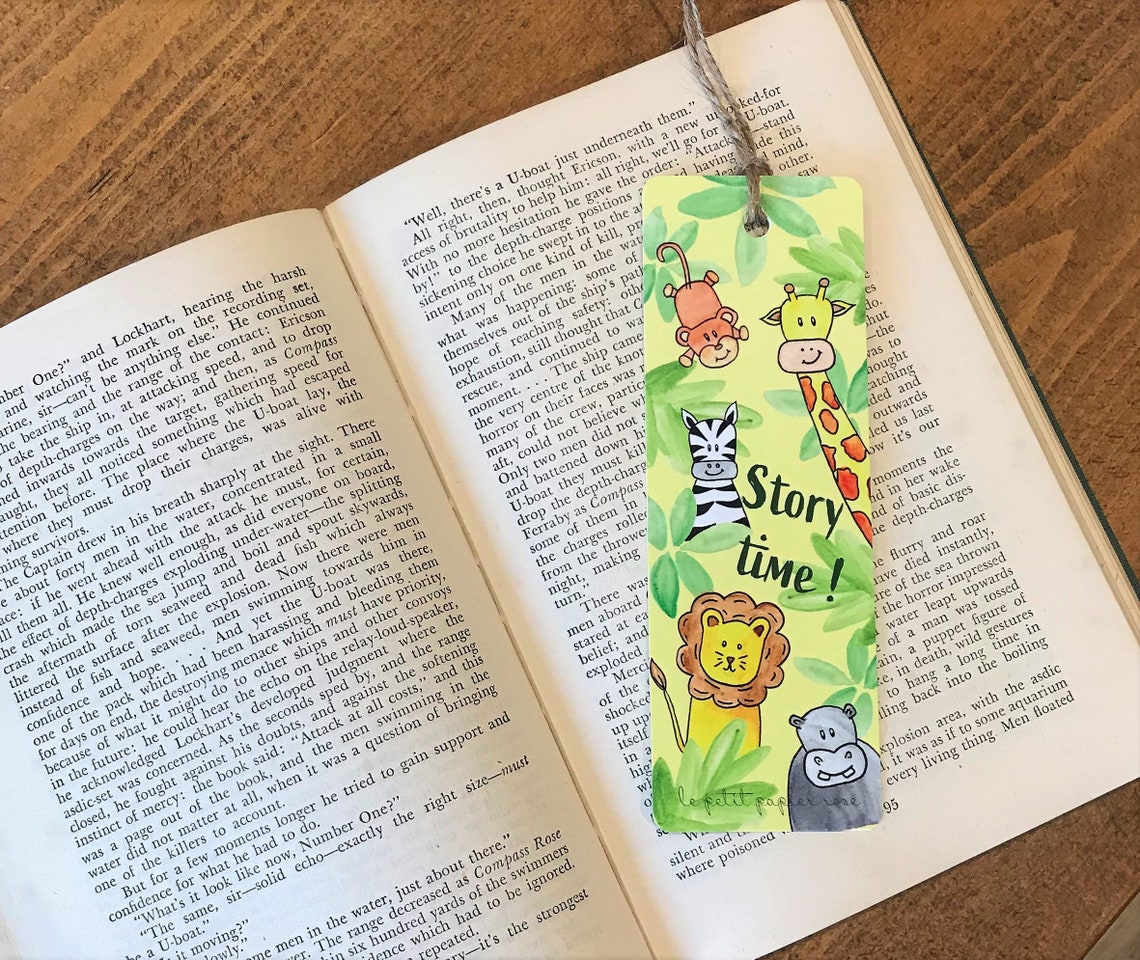 Safari Bookmark for Kids Cute Animal Stationery for Children Etsy