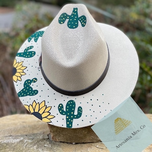 Hand Painted Sombrero. Mexican Cowgirl Hat. Mexican Artisanal Hat