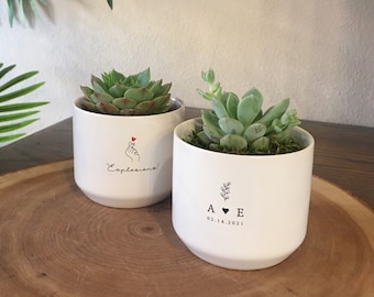 Personalized Succulent Gift | SUCCULENT INCLUDED | Gift for Her or Him | Custom Succulent Pot | Friends Birthday Gift | Sponsor Gift