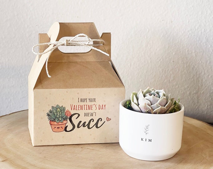 Featured listing image: Valentines Day Gift | Succulent & Card Included | Gift for Girlfriend, Boyfriend,  Wife, Husband, Personalized Gift for Loved Ones