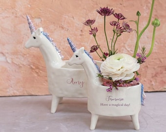Personalized Unicorn Gift | Children's Gift, New Born Baby Gift, Unicorn Planter, Gift for Friend, Gift for her
