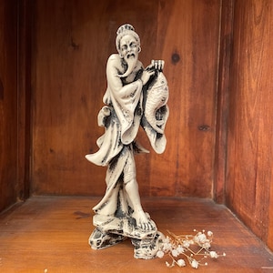 Vintage Oriental Resin Figurine of a Fisherman