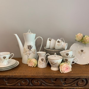 Stunning Rare Vintage Rosenthal Form 2000 Coffee Service in Shadow Rose