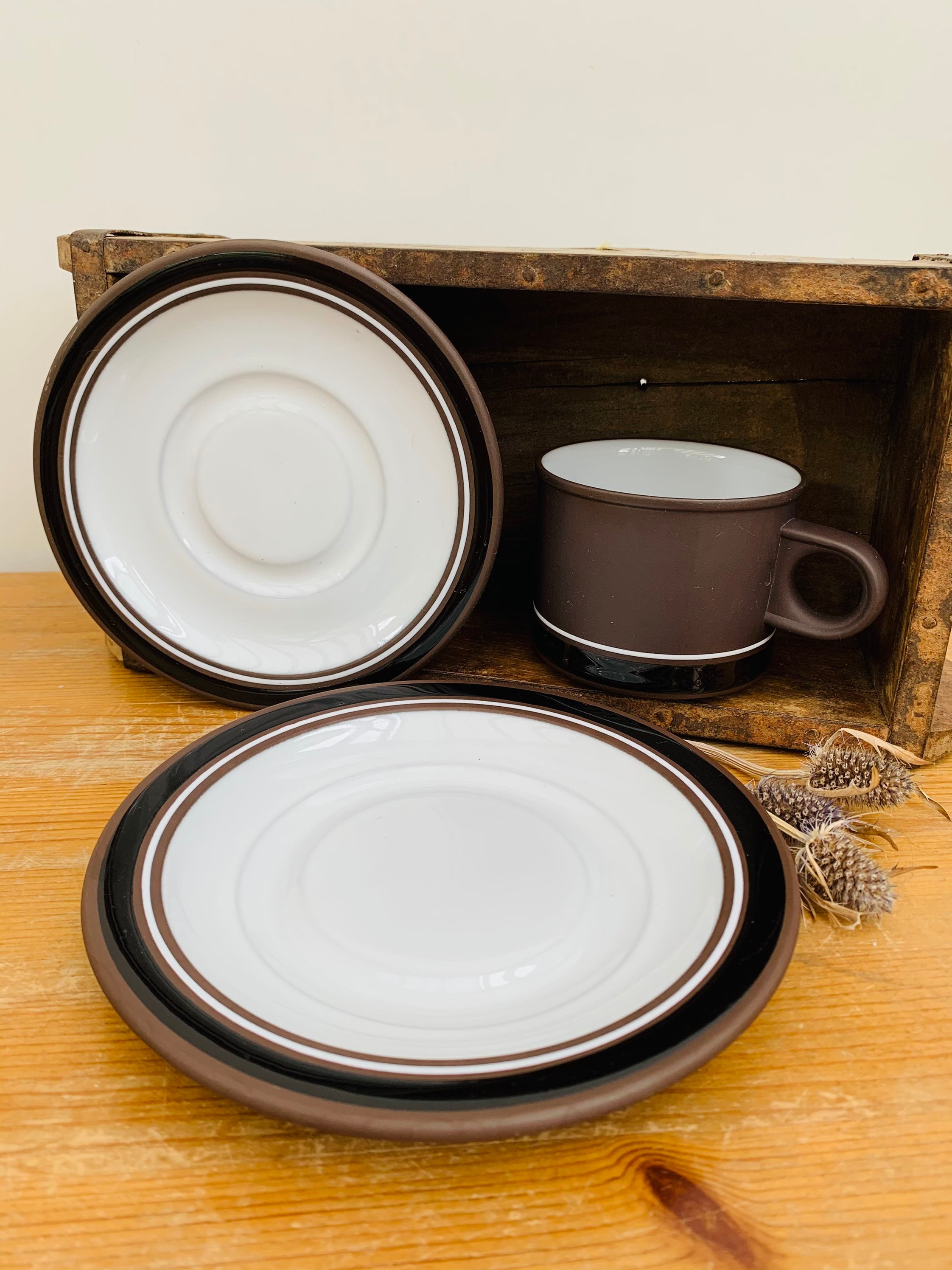Vintage 1970s Hornsea Pottery Contrast Pattern Tableware, Dinner