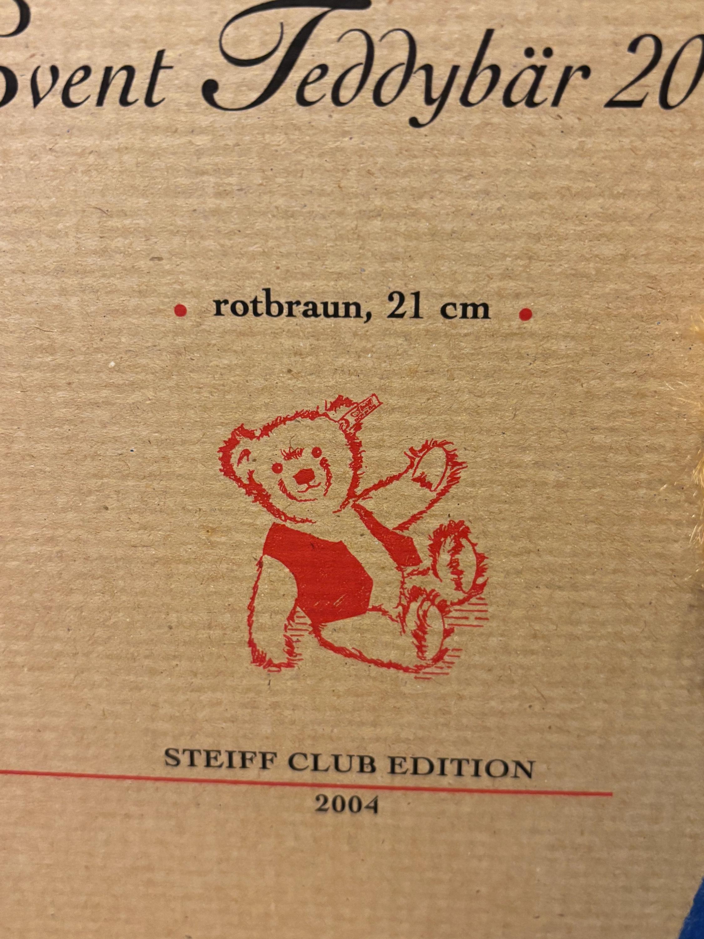 Vintage Steiff Club Event Teddybär 2004 Teddy Bear, Rotbraun 21cm