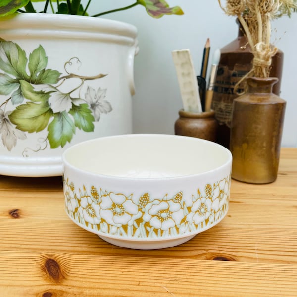 Vintage 1970s Hornsea Pottery Fleur Straight Sided Soup or Cereal Bowl.