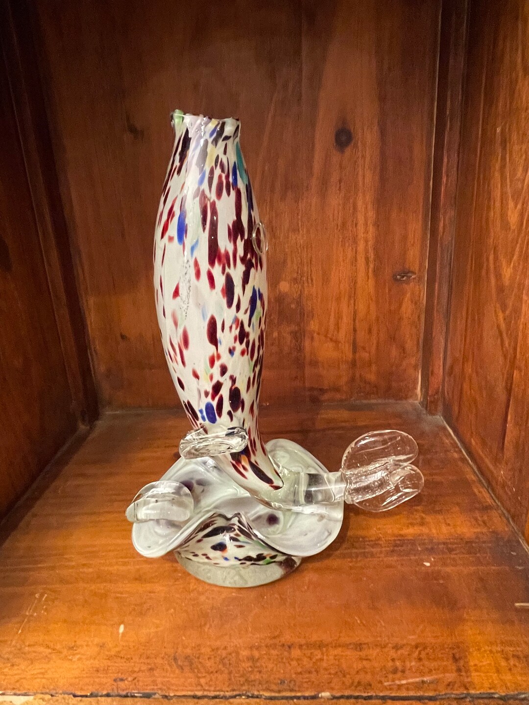 Vintage Murano Splatter Glass Fish Vase Ashtray, Trinket Dish. - Etsy