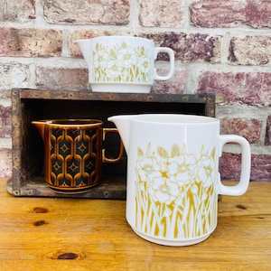 Vintage Hornsea 1970s Pottery  Fleur and Heirloom Range Jugs.