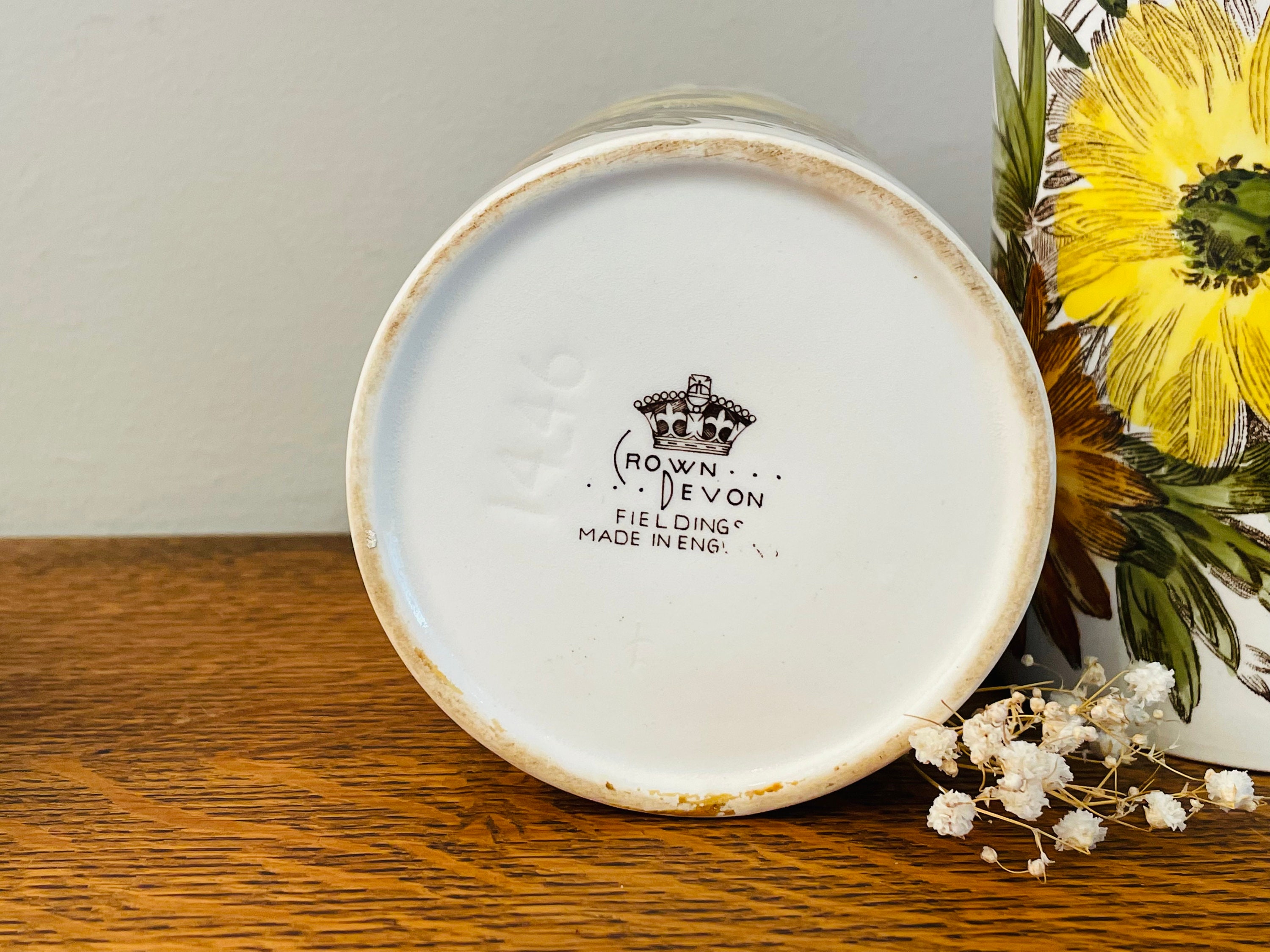 Vintage Crown Devon Fieldings Sunflower Pattern Rice Storage Jar - Etsy