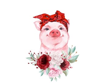 Download Watercolor Pigs Etsy