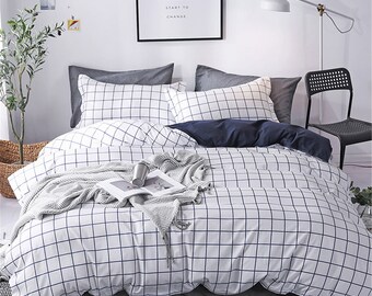 Grid Bedding Etsy