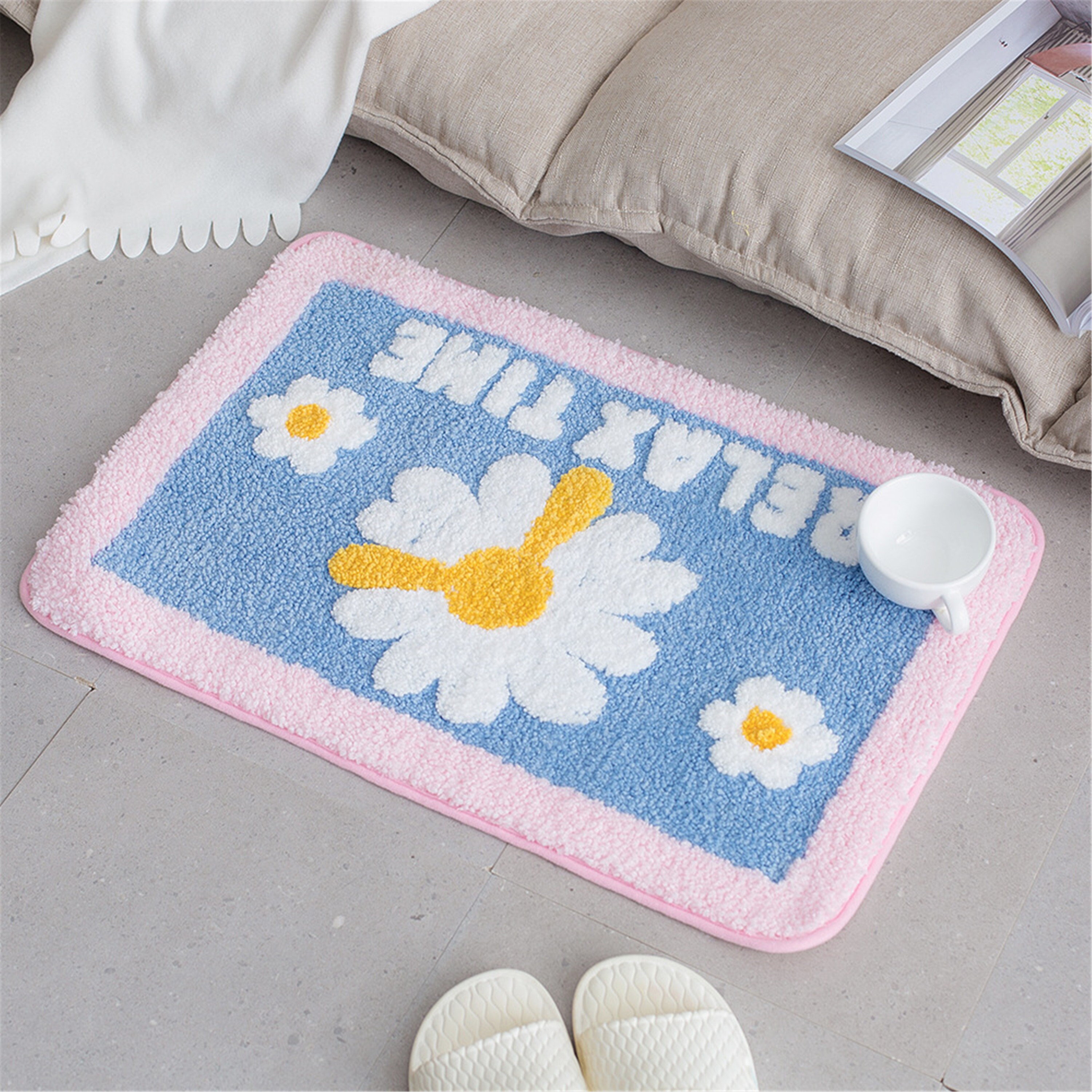 Cute Daisy Pattern Bath Mat Bathroom CarpetAntiSlip Mat Non Etsy