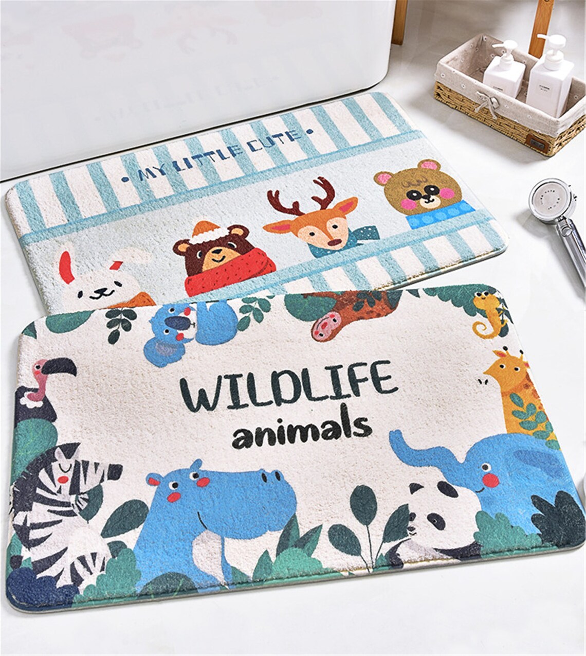 Cute Animal Absorbent Bath Mat Bathroom CarpetAnti-Slip Mat | Etsy
