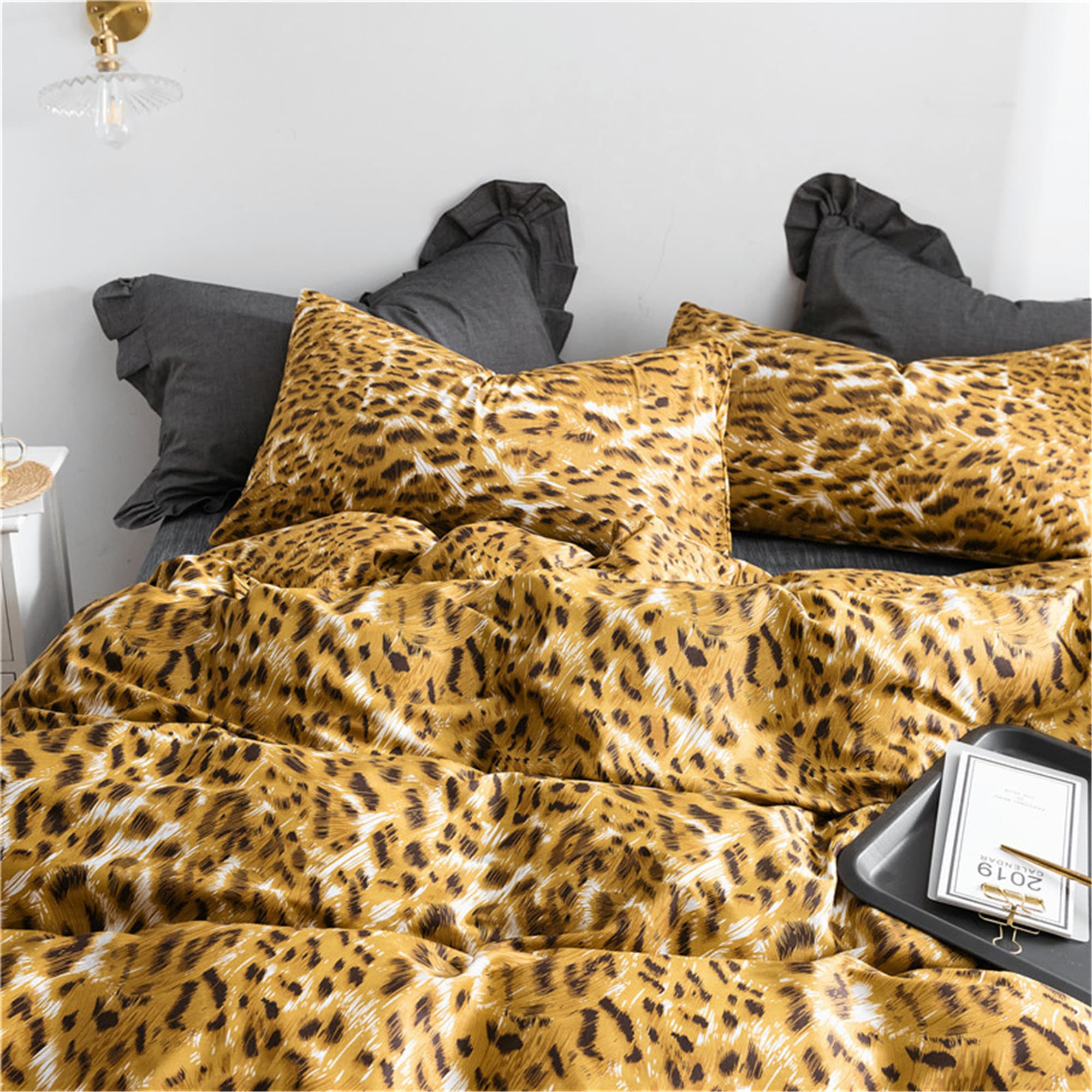 100 Cotton Leopard Print Quilt Cover Concise Design Etsy