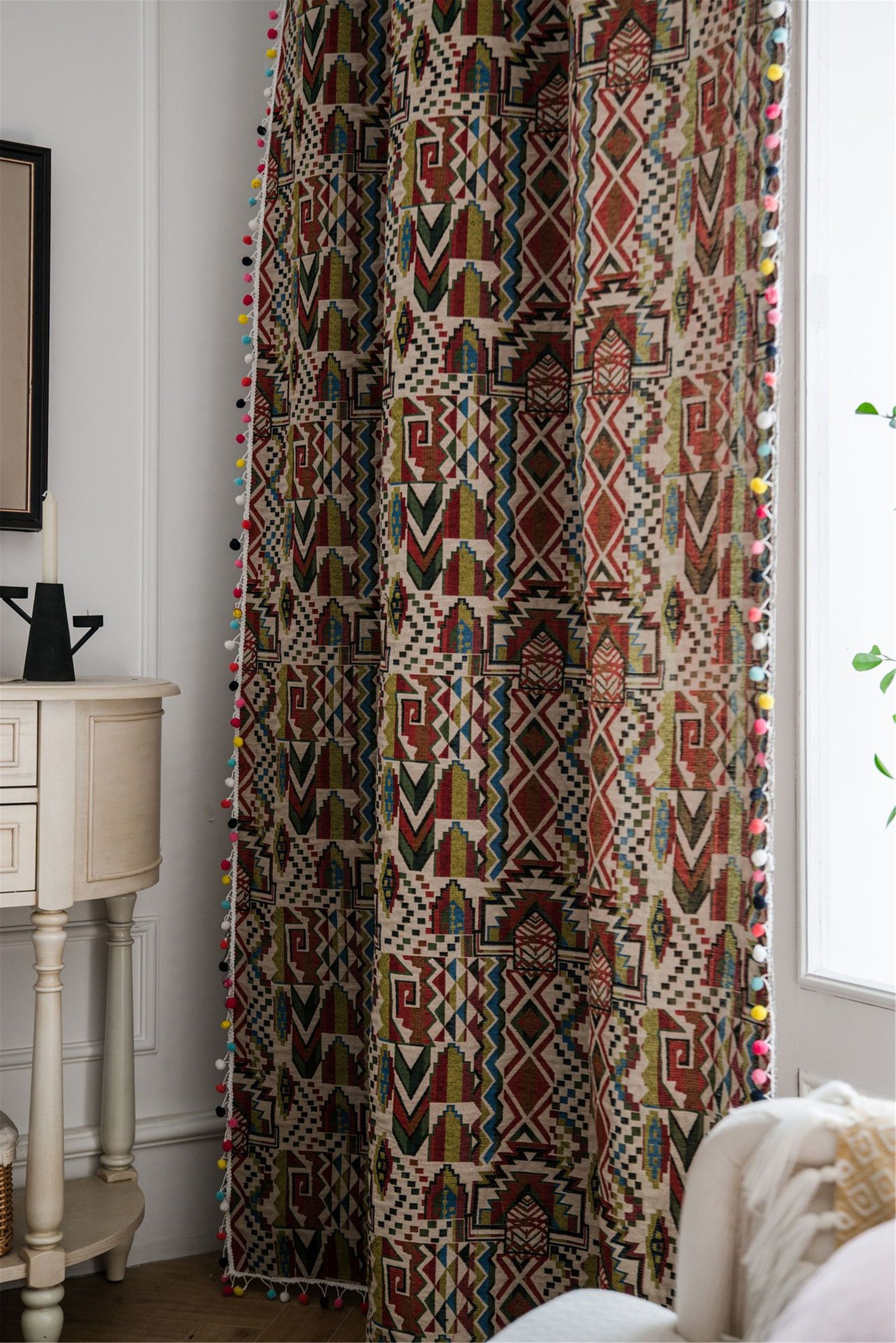 Boho Bohemian Curtains For Living Room For Bedroom For Etsy