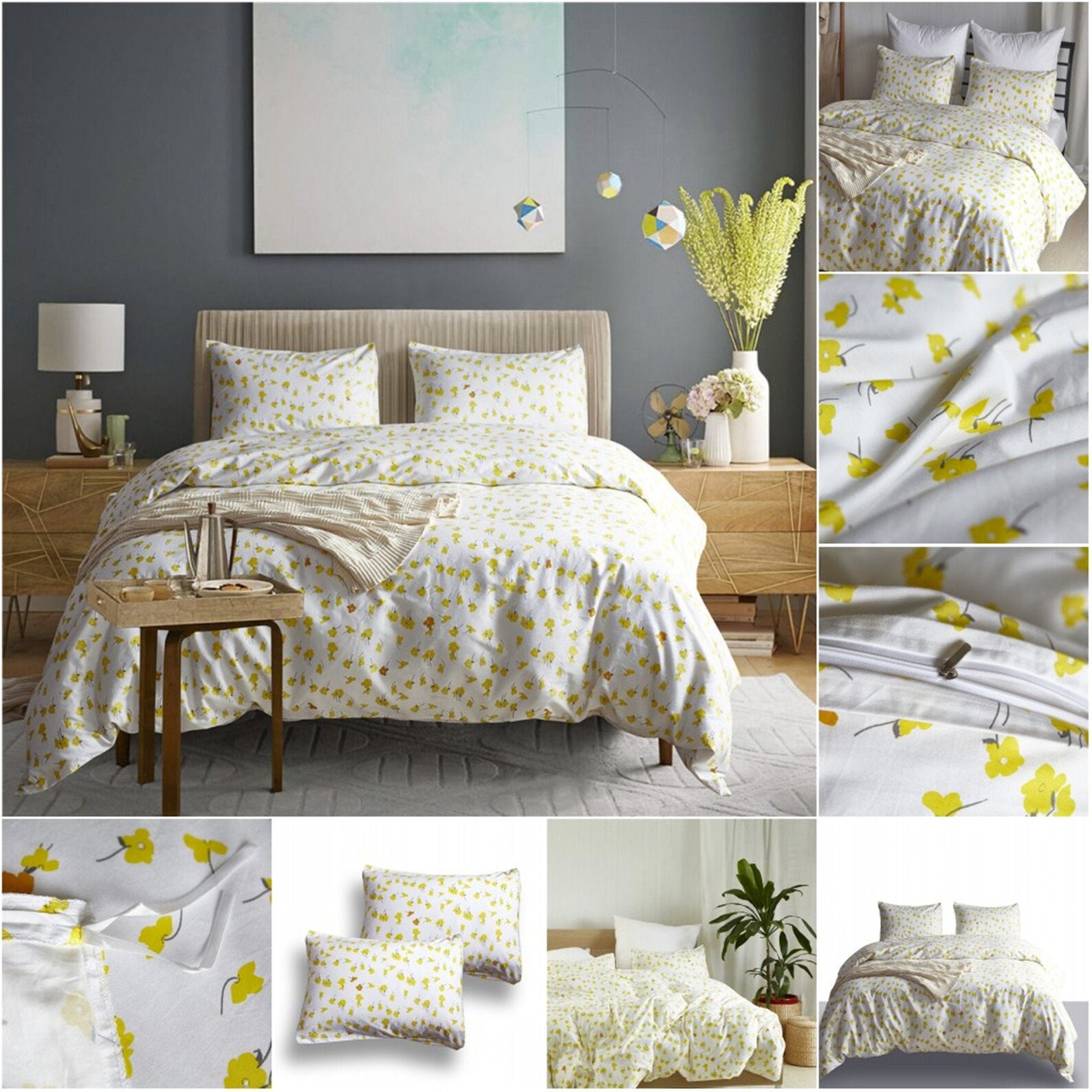 Cotton Yellow Floral Duvet Cover Set Duvet Cover Twin Queen Etsy