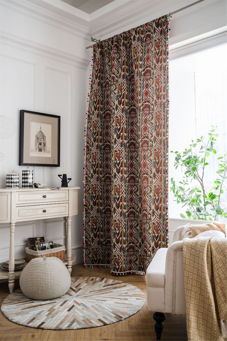 Boho Bohemian Curtains For Living Room For Bedroom For Etsy