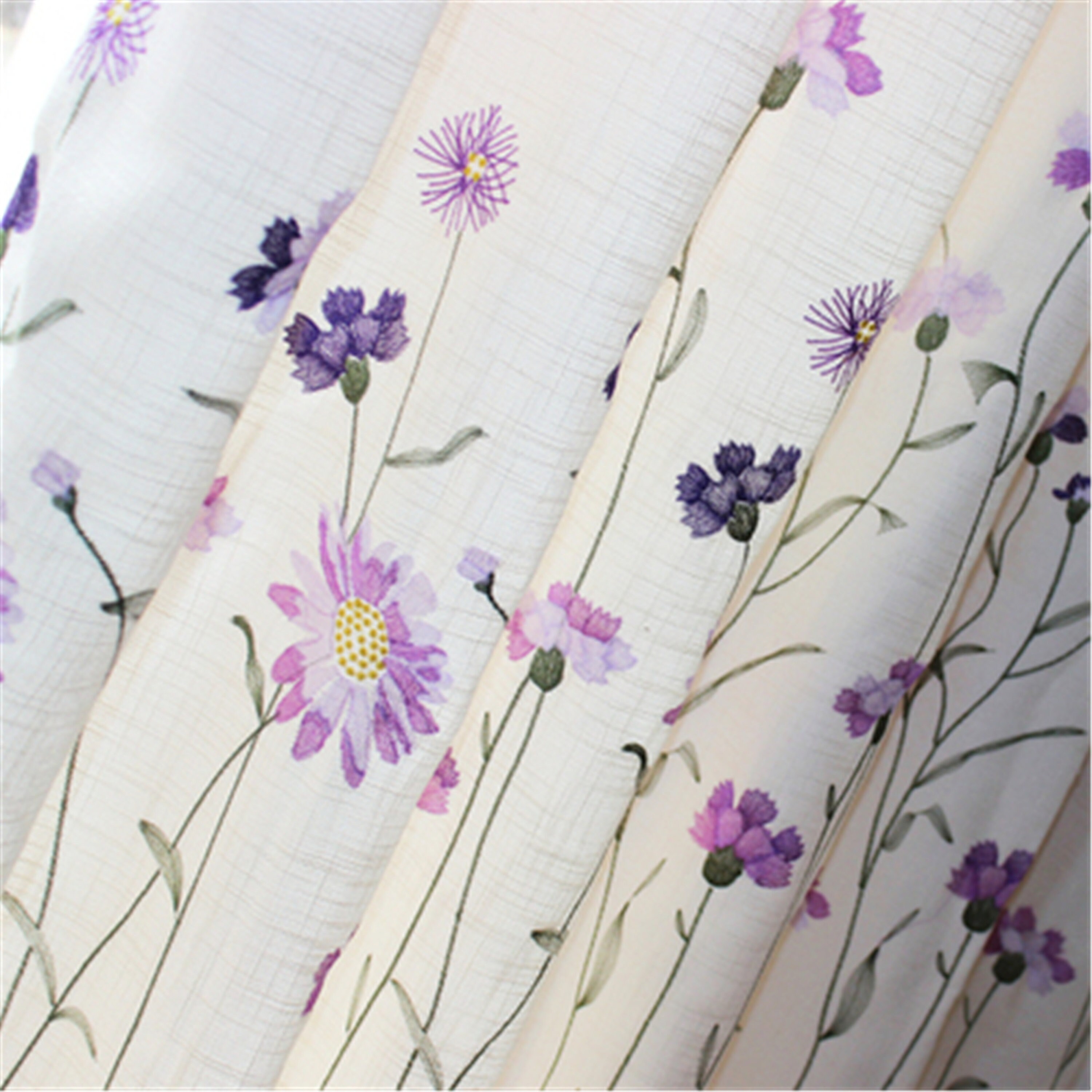 Cortinas de algodón floral para la sala de estar dormitorio | Etsy