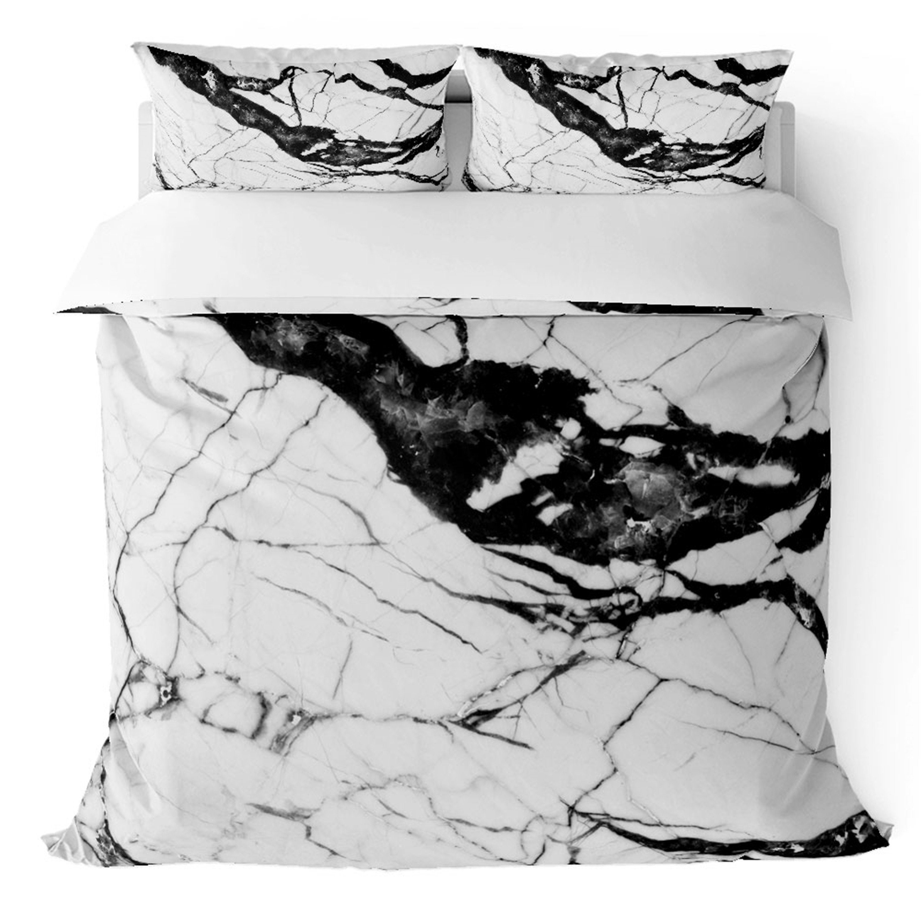 White Marble Texture Duvet Cover Bedding Set 3 Piece Comforter Etsy