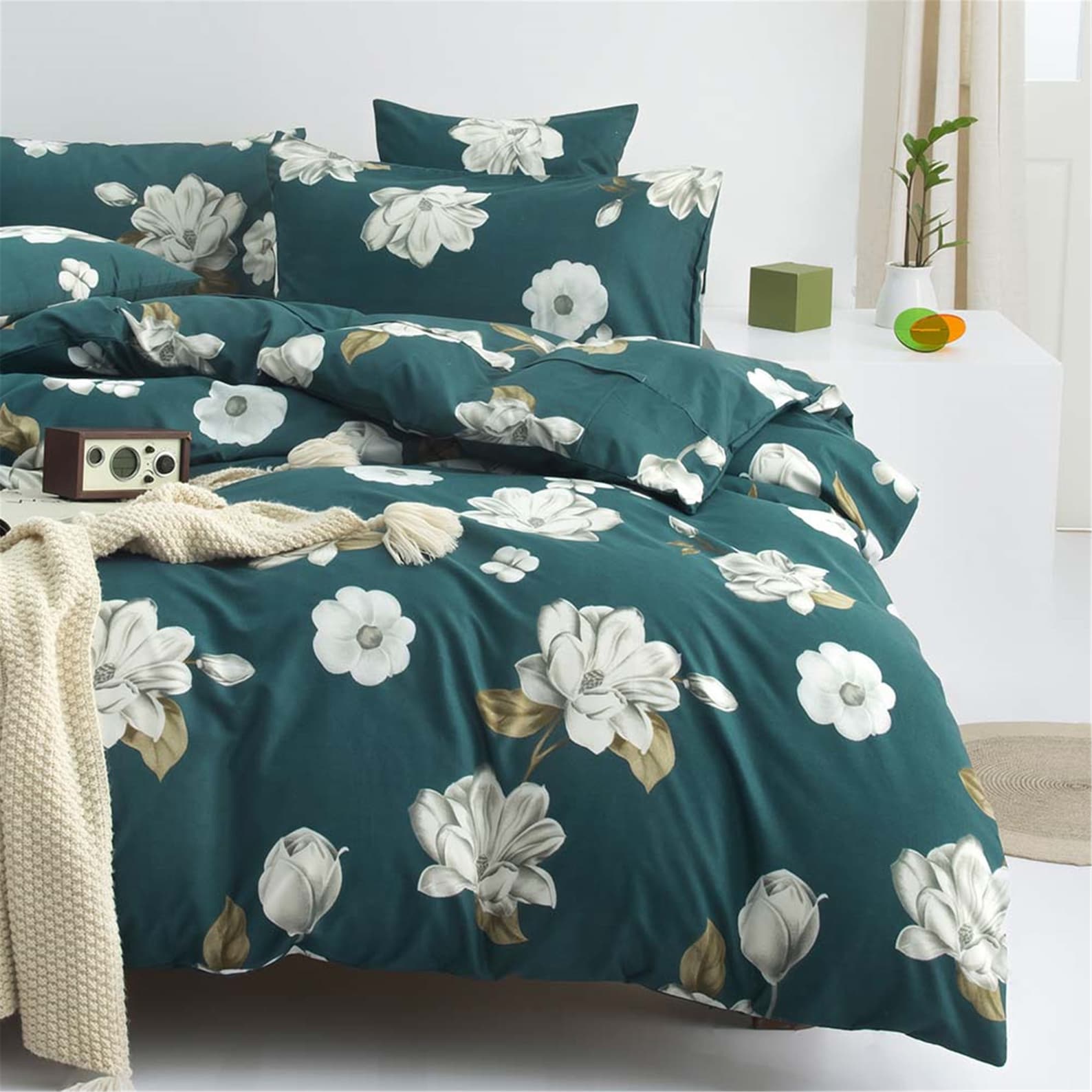 Green Floral Duvet Cover minimalist 3 Piece Comfort cover Etsy