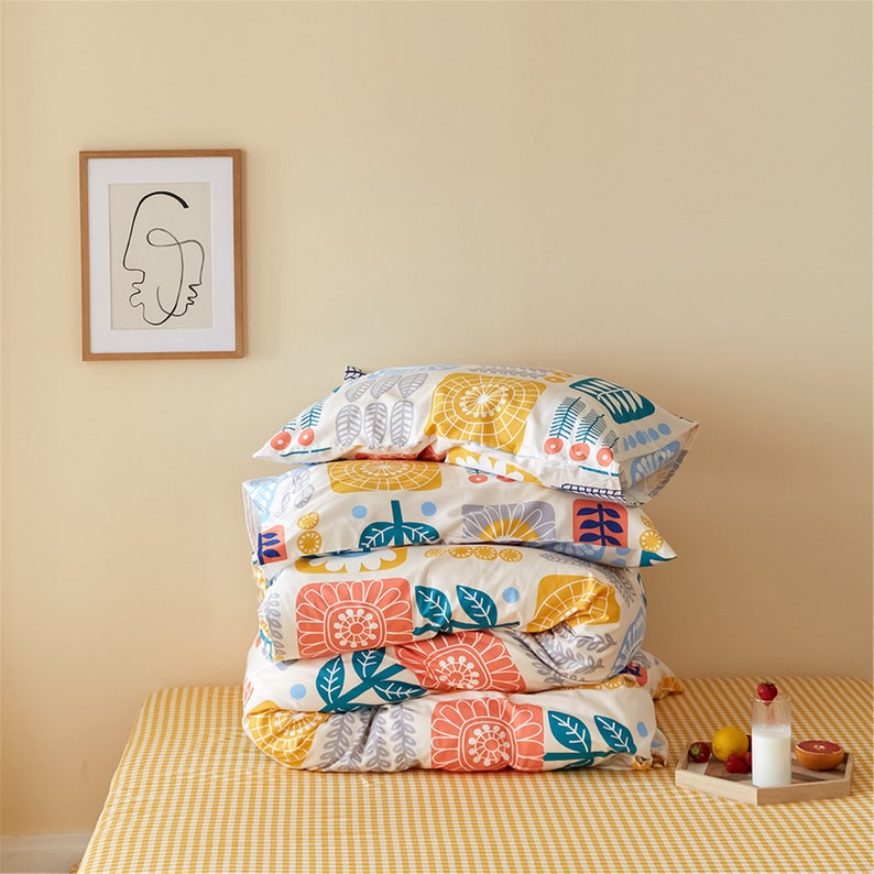 100Cotton Diverse Flowers Quilt Cover Concise Design Etsy