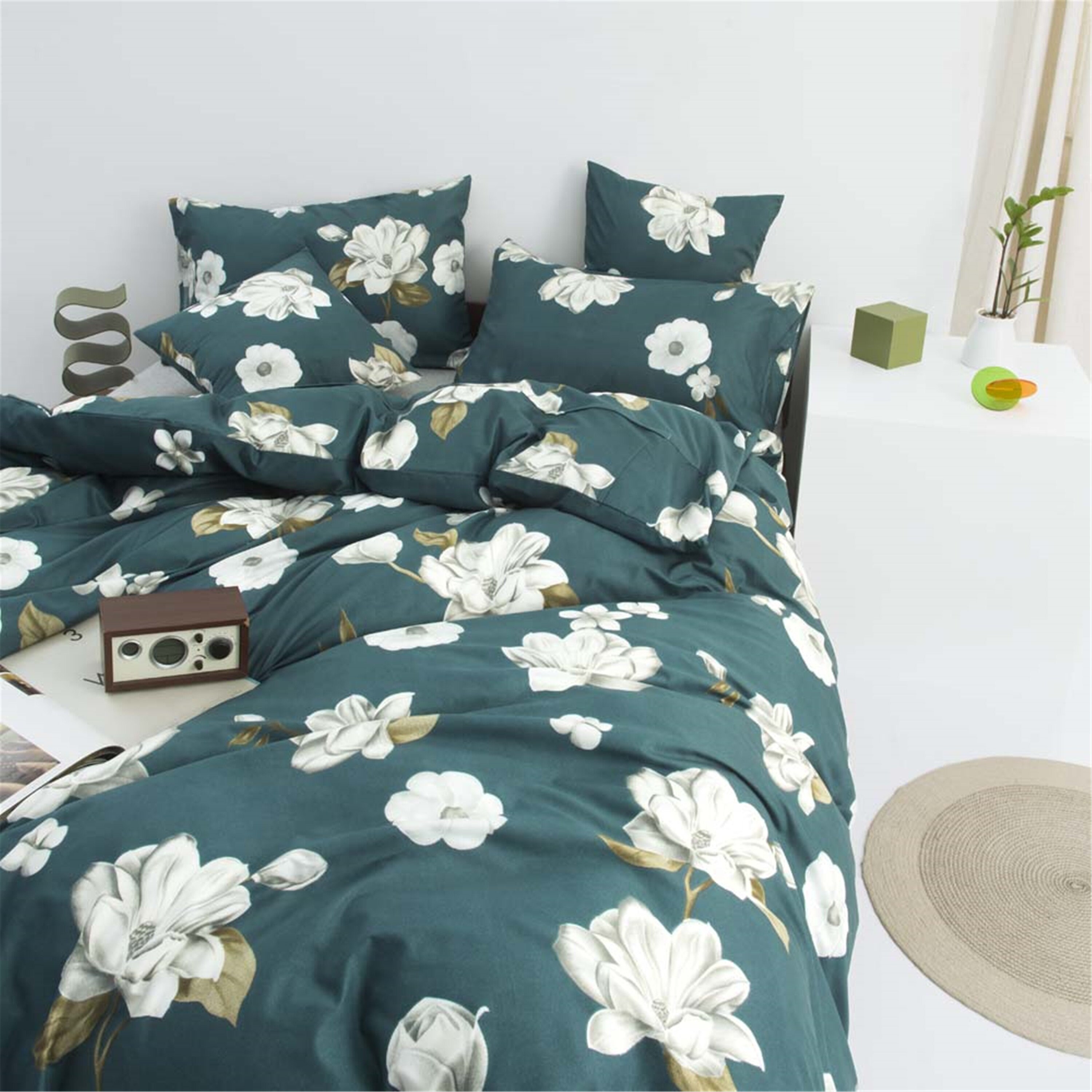 Green Floral Duvet Cover minimalist 3 Piece Comfort cover Etsy
