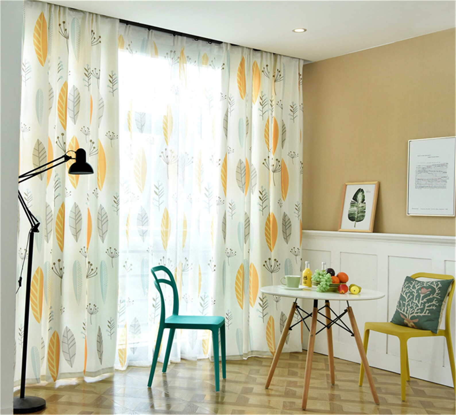 Yellow Leaf Pattern Curtains For Living RoomFor BedroomFor Etsy