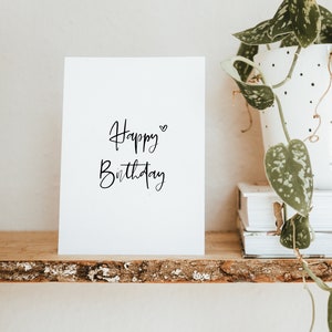 Postkarte  Happy Birthday - Minimalistisch - Modern - Option: Kuvert